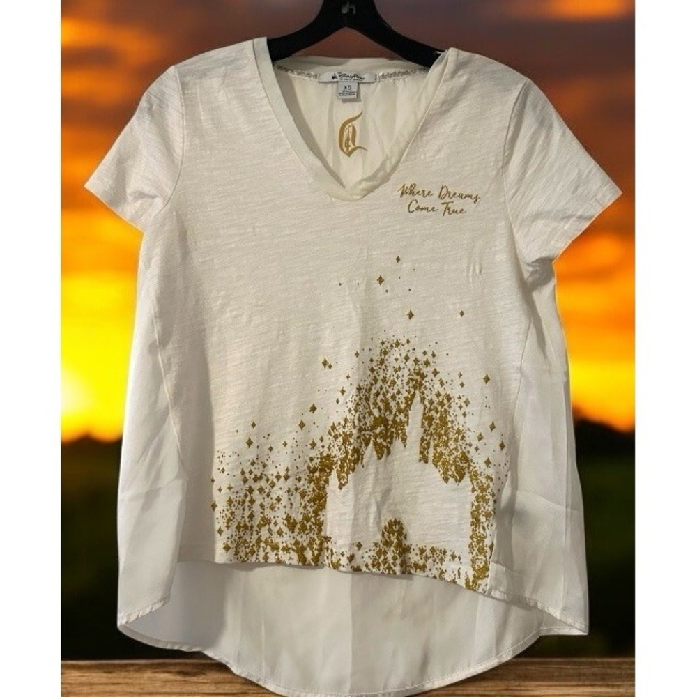 Disney Land World Parks Gold Cinderella Castle Dreams‎ Come True Shirt Size XS
